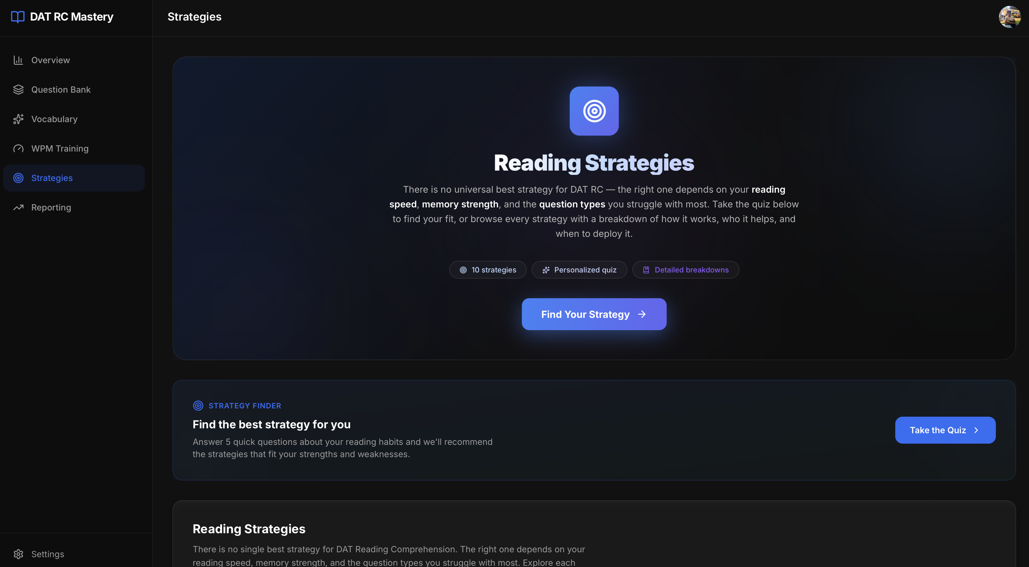 Reading strategies library